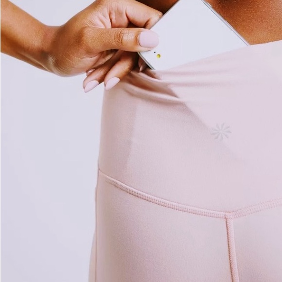 Athleta Inclination Moto Tights. Orchid pink, textured leg Size Large - Picture 2 of 10